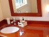 Mahogany vanity and mirror made in Daggett's Shop