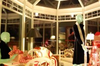 Sunroom at night, decorations provided by Nobleboro Antique Exchange Sunroom at night, decorations provided by Nobleboro Antique Exchange
