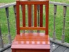 Mahogany chair finished with a high performance marine coating.