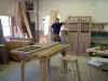 Building custom doors in Daggett Builders work shop.